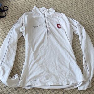 Nike White Dri-FIT Pullover with Red Cornell Logo